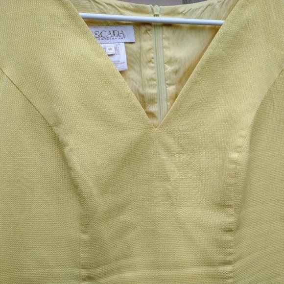Escada margaretha ley Vintage Cotton Shift Dress SZ 40 Yellow - Picture 2 of 6